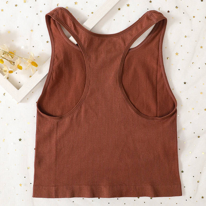Women Tank Tops  Ribbed Sports Cami Sexy Lingerie Seamless Underwear