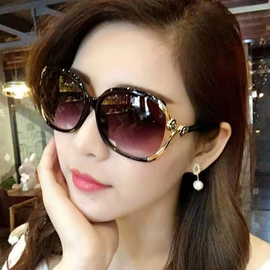 women  big frame rose decorative glasses