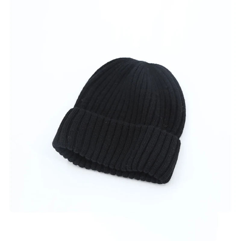 new woolen hat knitted solid color