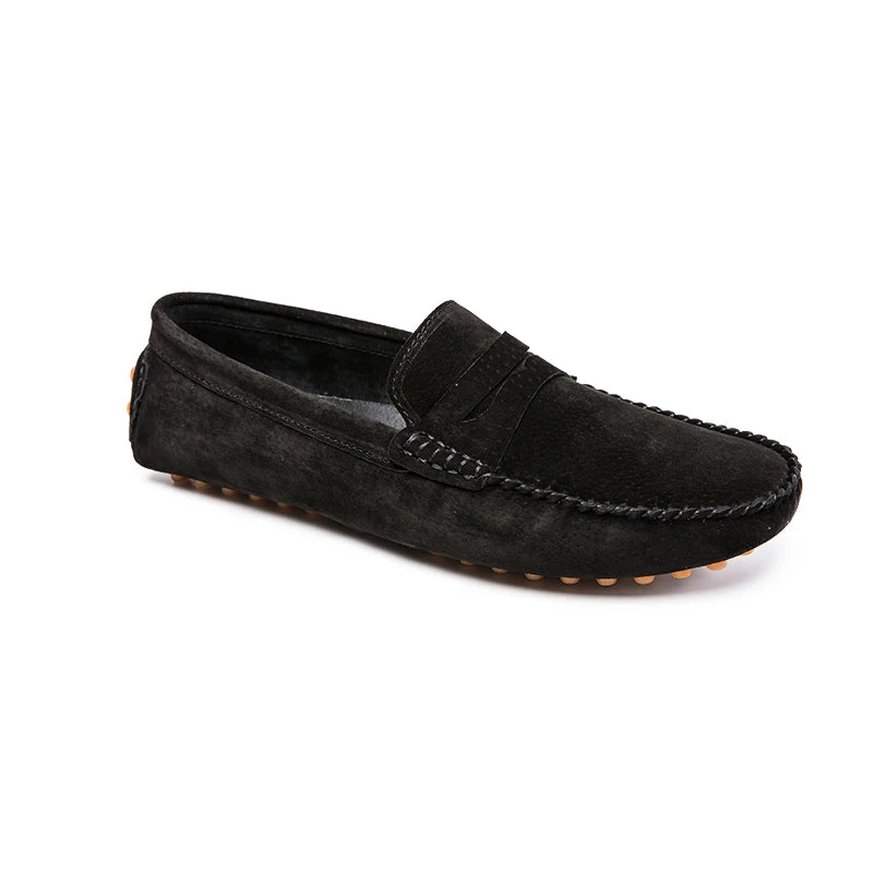 Penny Loafers Men Boat Shoes Moccasins Suede Leather Slip On Flats