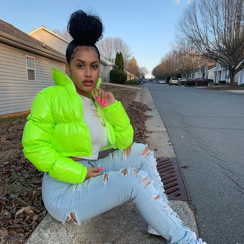 New Crop Bubble Puffer Winter Jacket