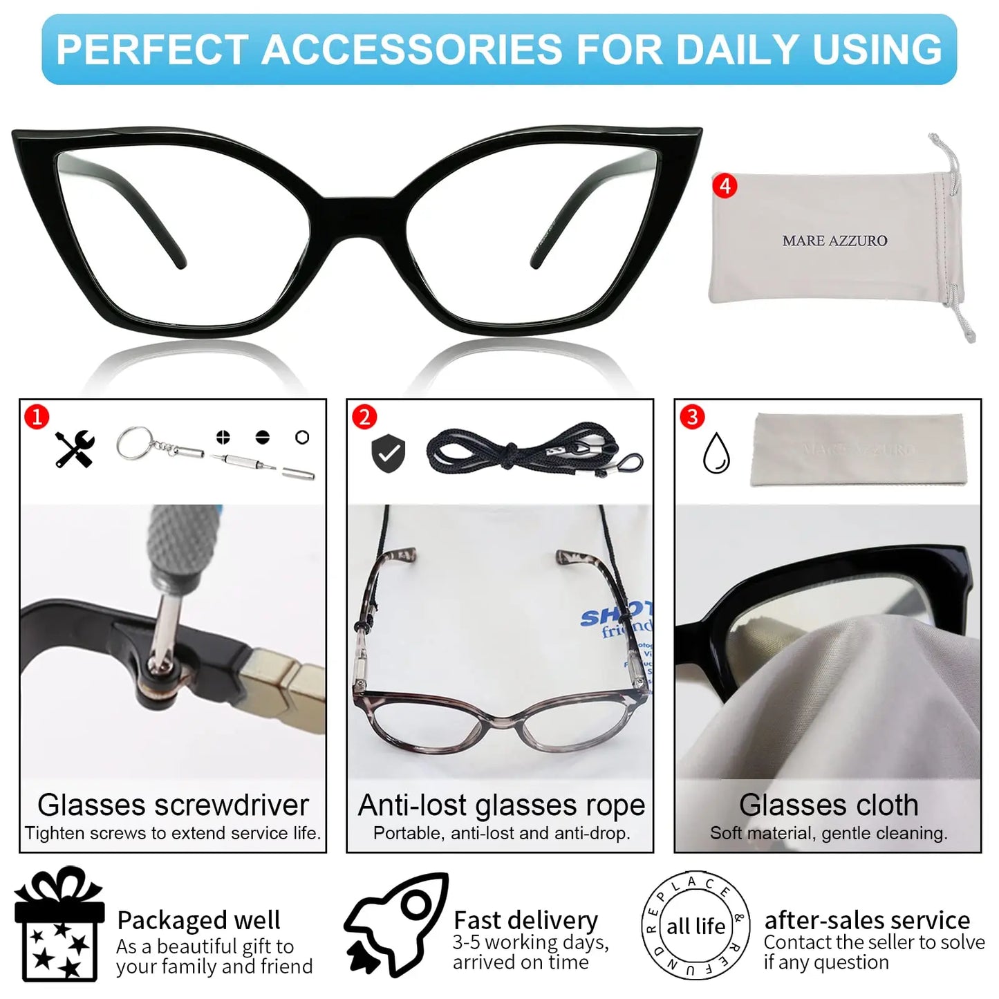 Reading Glasses For Women Oversized Prescription Magnifying Eyeglasses