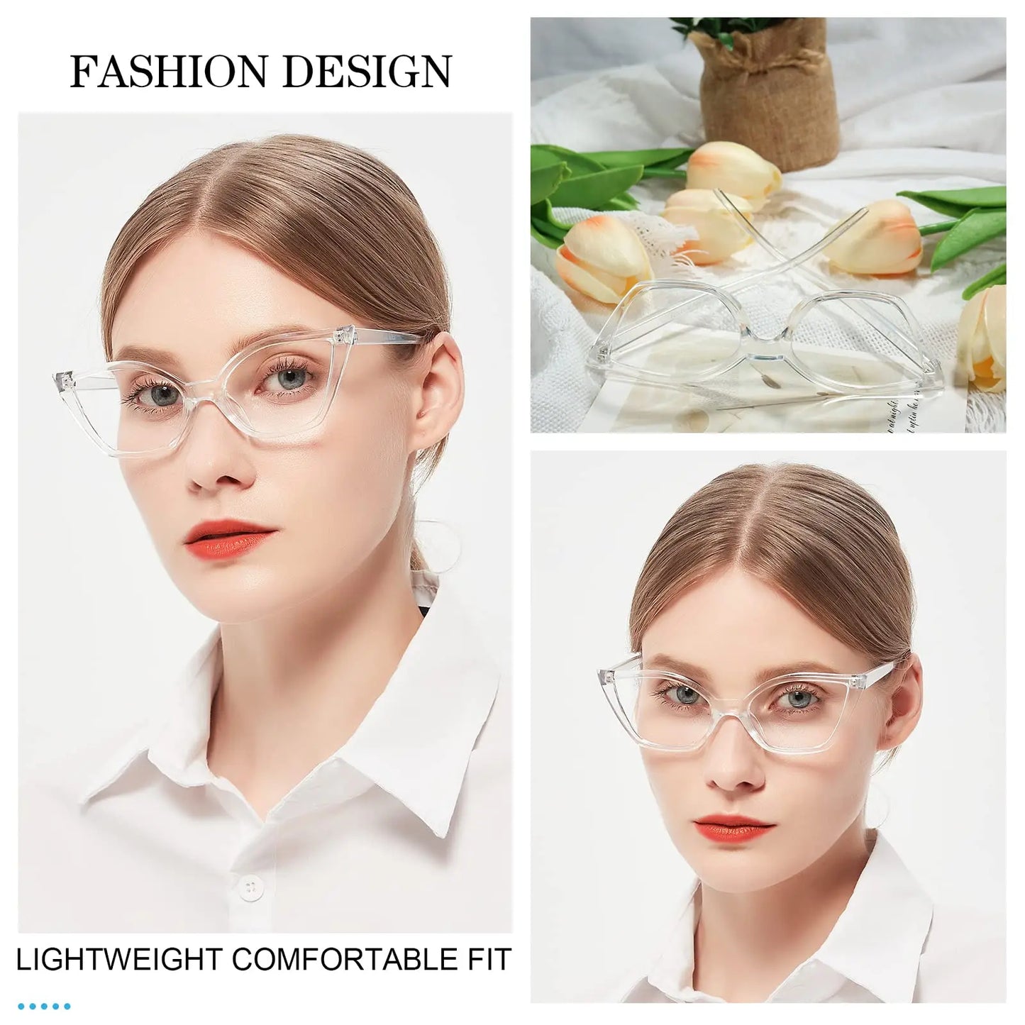 Reading Glasses For Women Oversized Prescription Magnifying Eyeglasses