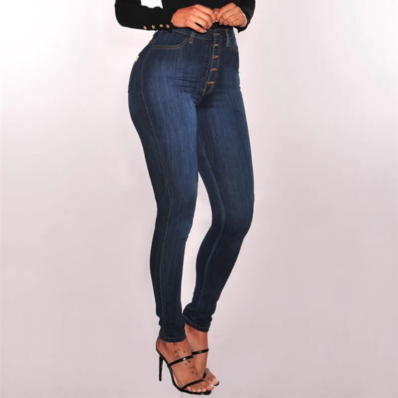 Women High Waist Push Up Jeans High Elastic Stretch