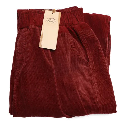 Wide Leg Pants Vintage Casual Thicken Warm Elastic Waist Loose Cotton Pleated Trouser