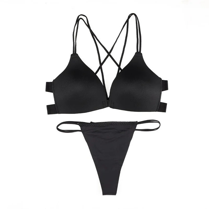 Women Bra And Panties Set Sexy Backless Set Sexy G-String Seamless Bra