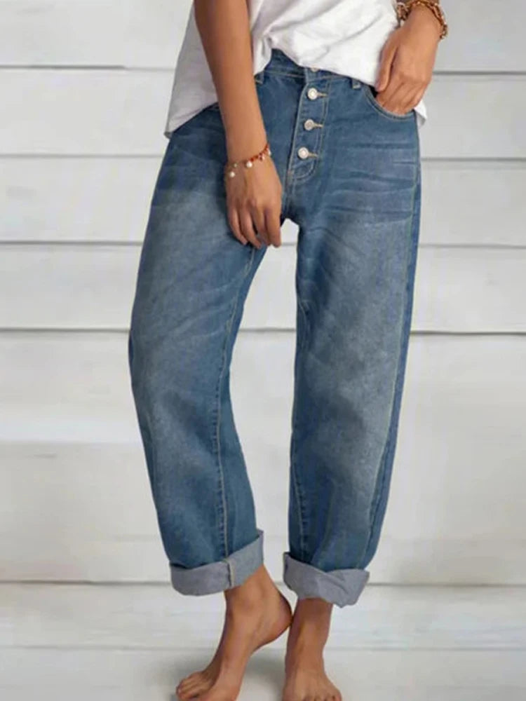 Women's Jeans  High Waist Wide Leg Loose Straight Pants