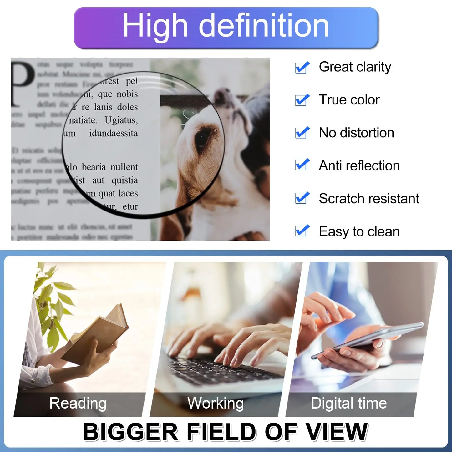 Reading Glasses For Women Oversized Prescription Magnifying Eyeglasses