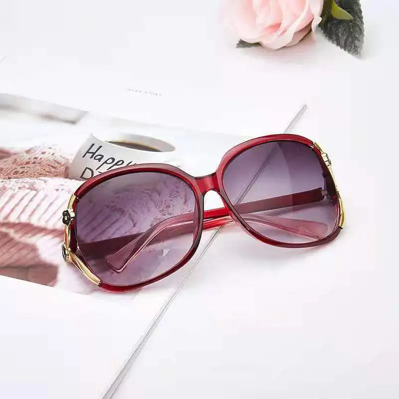 women  big frame rose decorative glasses