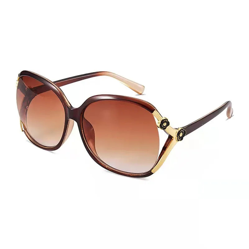 women  big frame rose decorative glasses