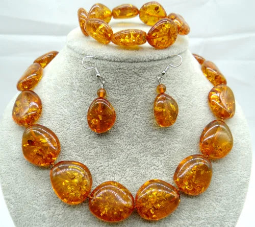 Natural Stone amber bead pendants