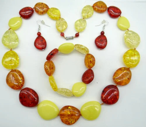 Natural Stone amber bead pendants