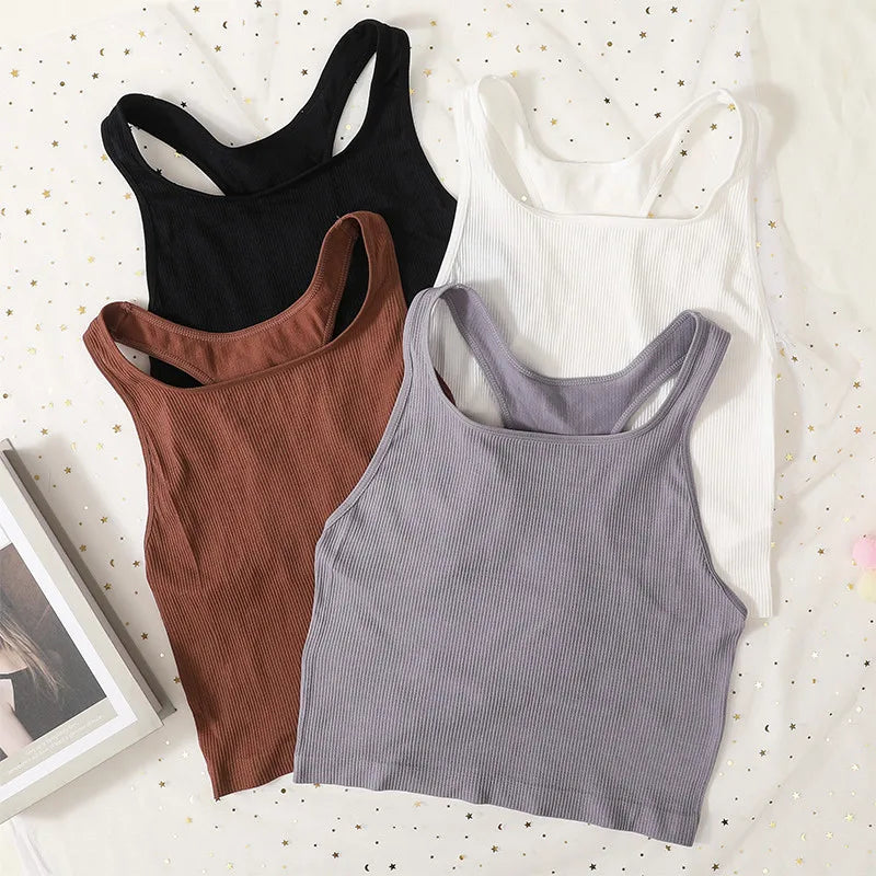 Women Tank Tops  Ribbed Sports Cami Sexy Lingerie Seamless Underwear