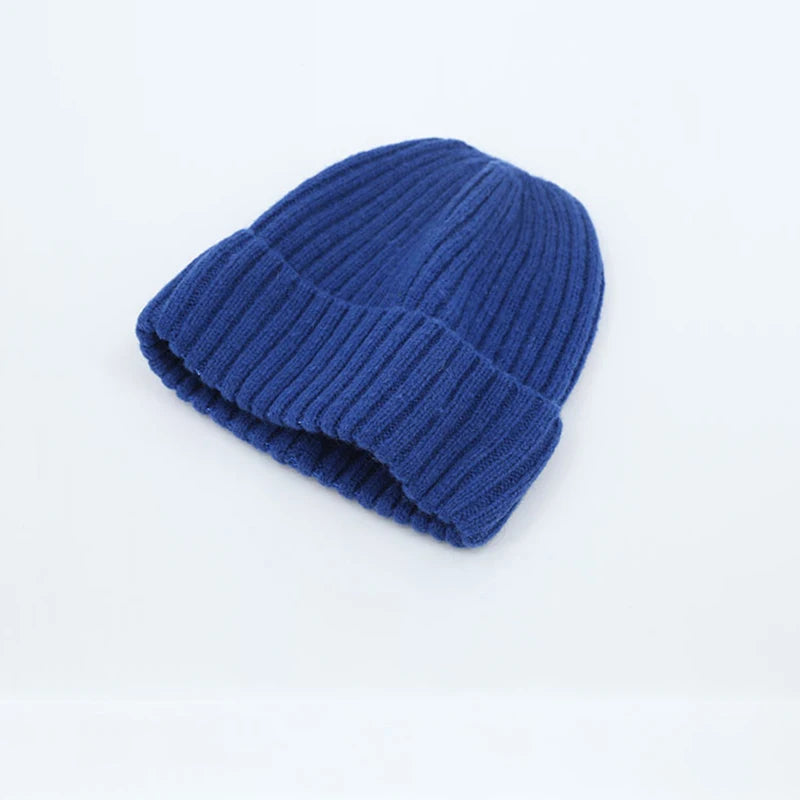 new woolen hat knitted solid color