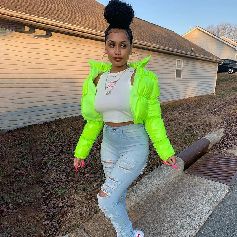 New Crop Bubble Puffer Winter Jacket