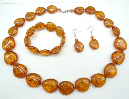 Natural Stone amber bead pendants
