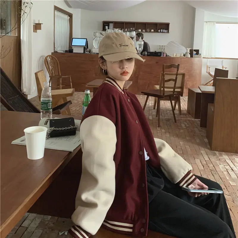 Vintage Baseball Outwear Loose Windbreaker jacket