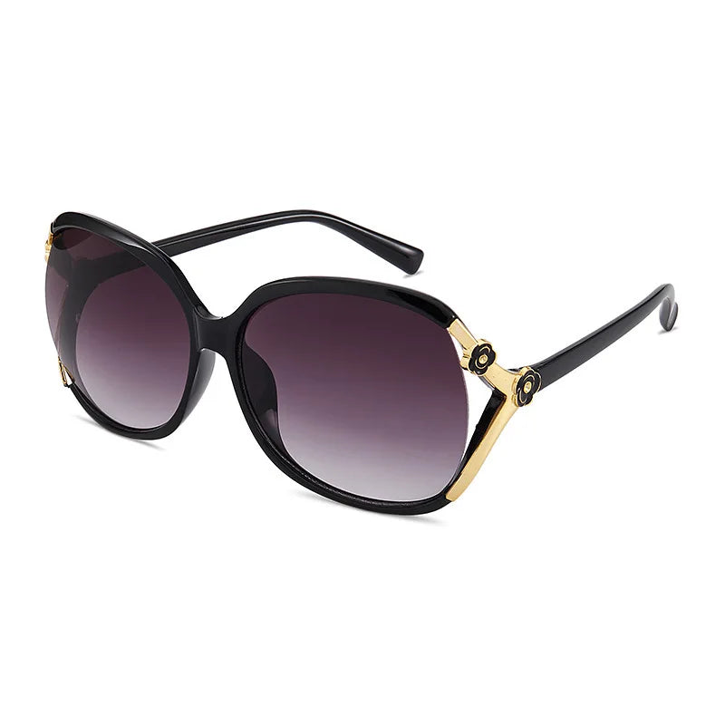 women  big frame rose decorative glasses