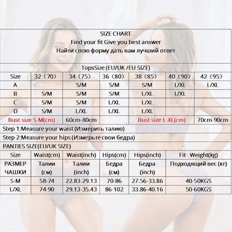 Women Bra Set Sexy Lingerie Female Underwear Set Bralette Ribbed Tops