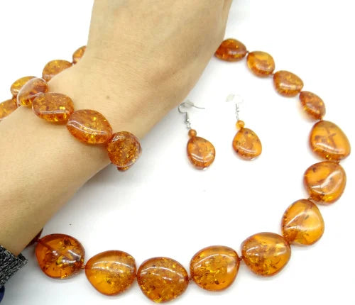 Natural Stone amber bead pendants