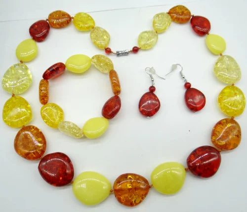 Natural Stone amber bead pendants