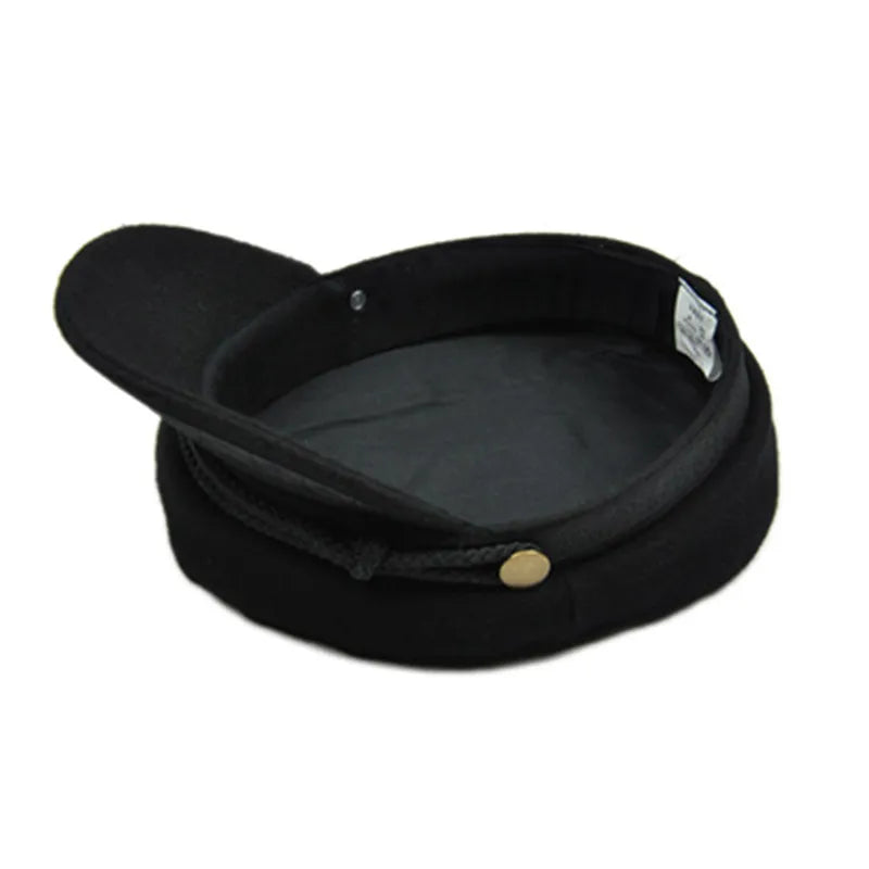 Black Hats For Women Ladies Military Flat Top Hat