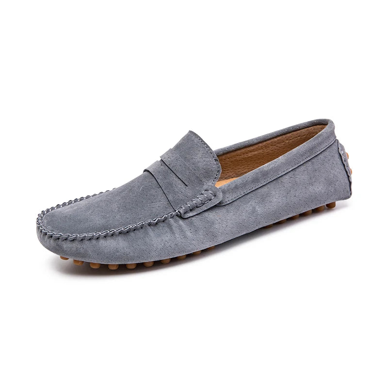 Penny Loafers Men Boat Shoes Moccasins Suede Leather Slip On Flats