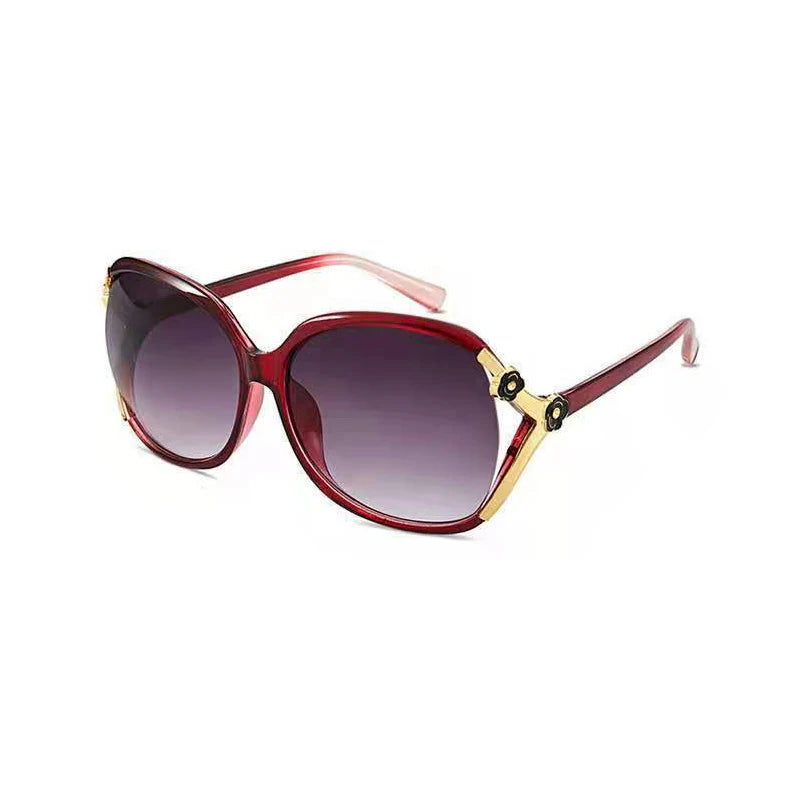 women  big frame rose decorative glasses