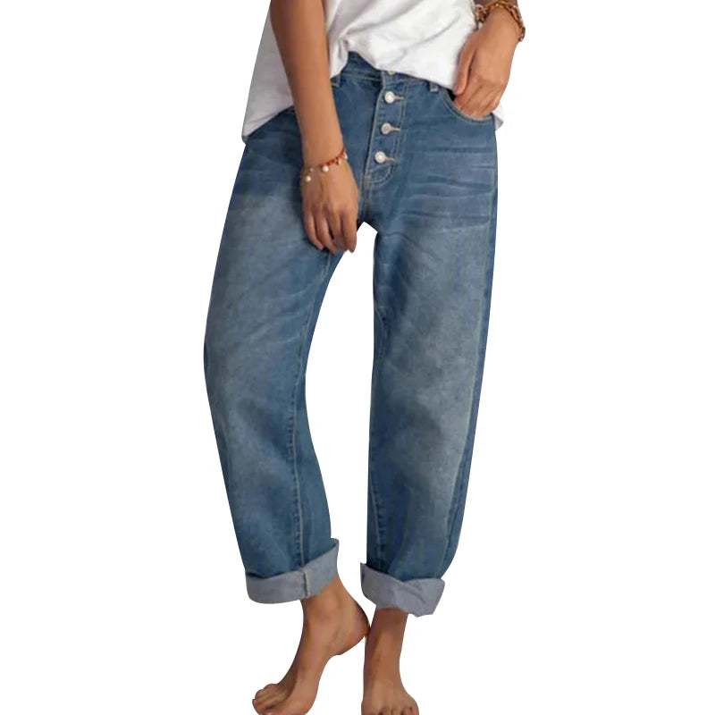 Women's Jeans  High Waist Wide Leg Loose Straight Pants