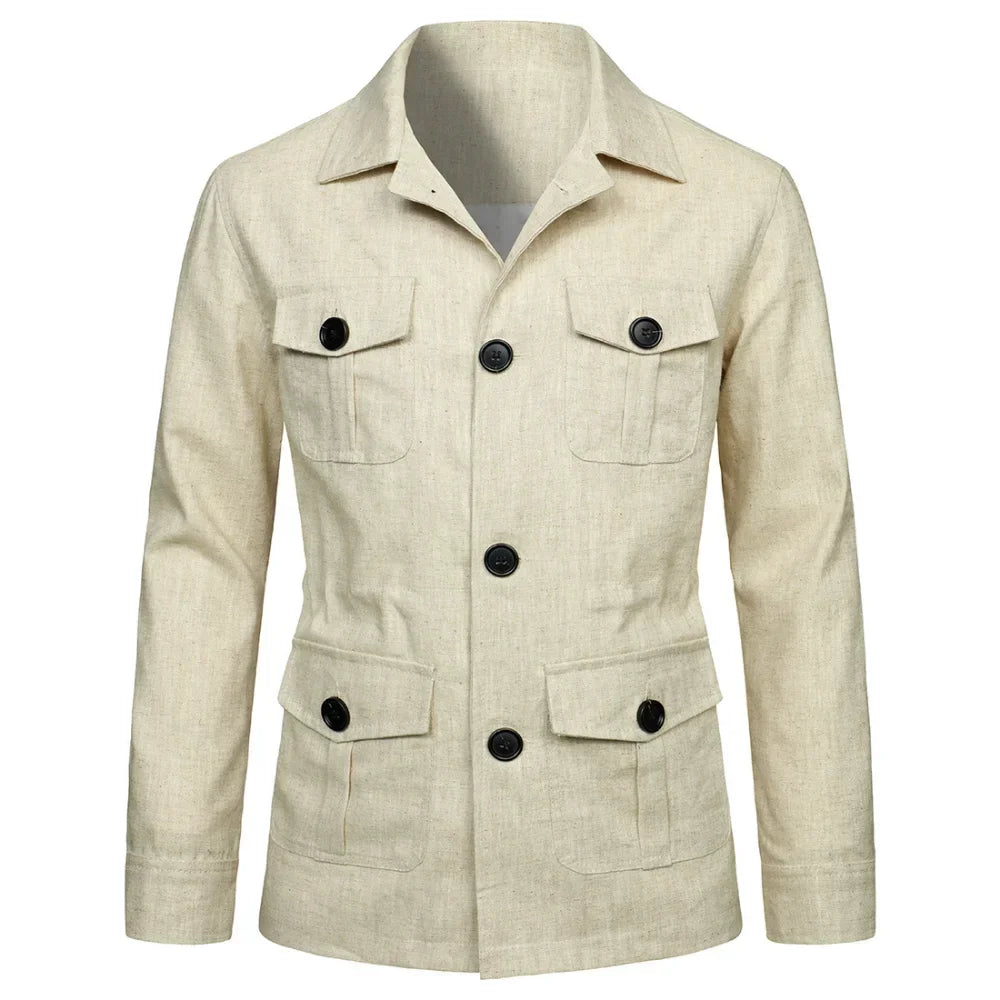 Mens Coats Safari Jacket Linen