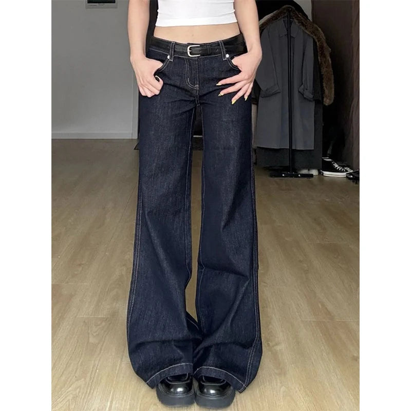 Blue Jeans Women's Hip-hop Fashion Vintage Straight Jean
