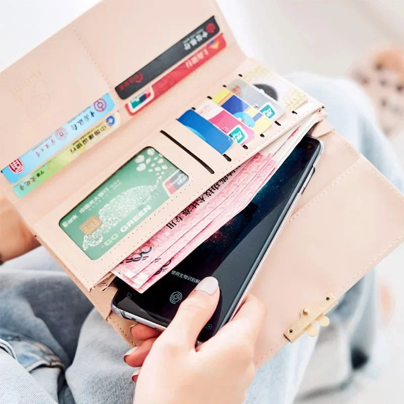 Women's Cute Purse Long Printing Flower Wallet