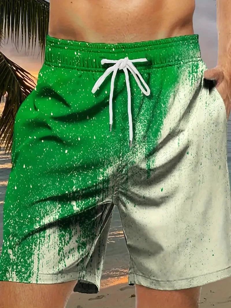 Men's Beach Pants Red Dragon 3D Printed