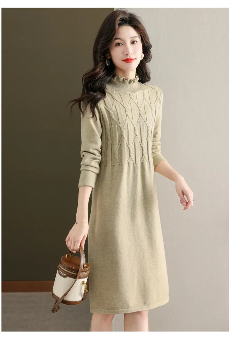 Knitwear Female  Ruffled Edge Elegant Women's Sweater