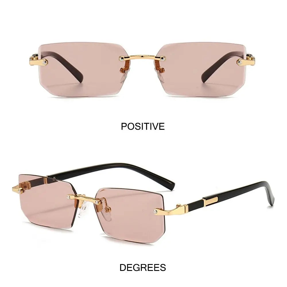 Rimless Sunglasses for Men Women Fashion Frameless Rectangle Sun Glasses
