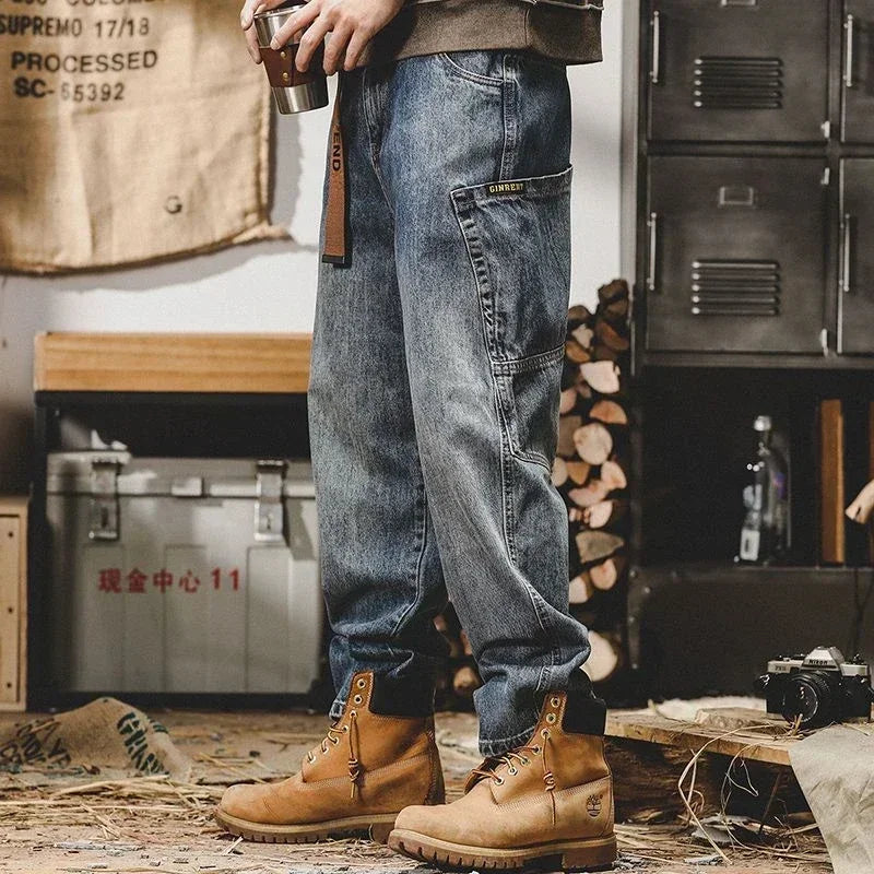 Men's Jeans Tapered Cowboy Pants