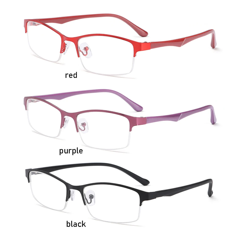 Women Half Frame Optical Computer Goggles Short-sighted Eyewear
