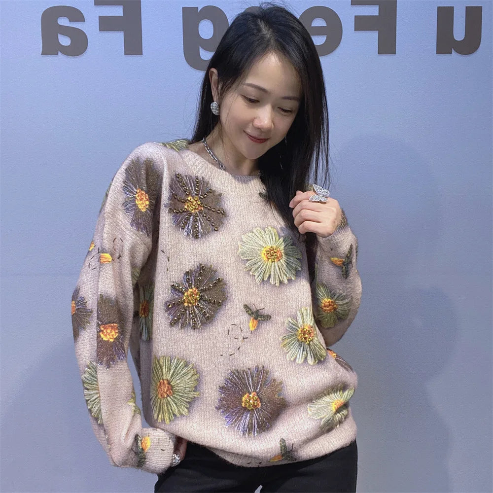 N High-end Diamonds Sweater Women's Knitwear