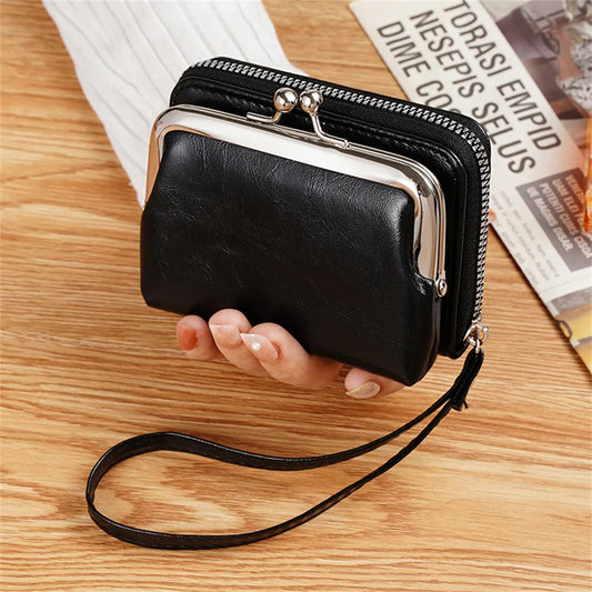Women's Wallet Fashionable and Minimalist Wrist Strap Short Zero Wallet