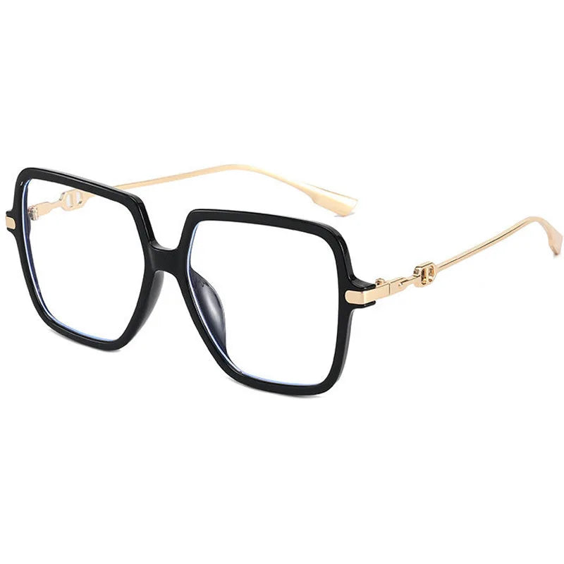 Anti Blue Light Flat Glasses  Metal Rectangular Frame