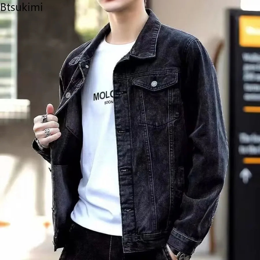 Denim Jackets Men's Fashion Casual Multi Pockets Cargo Jacket