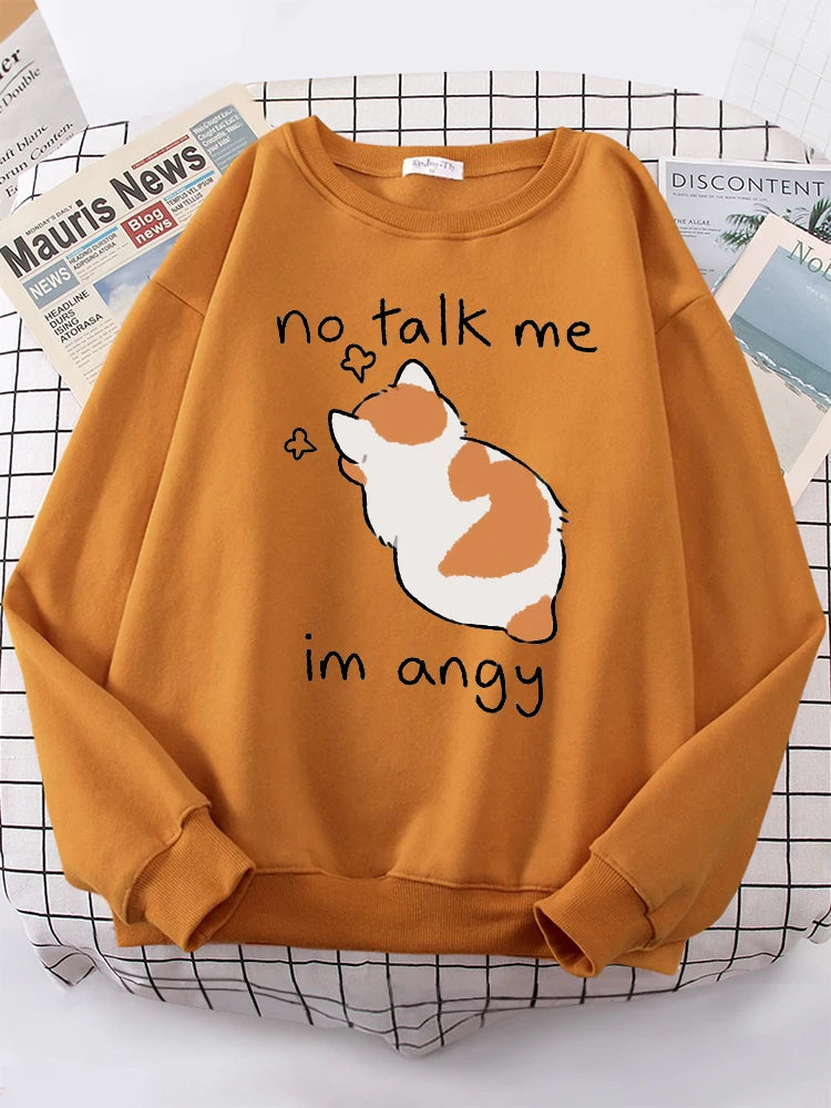 Female Sweatshirts Cat Print Top