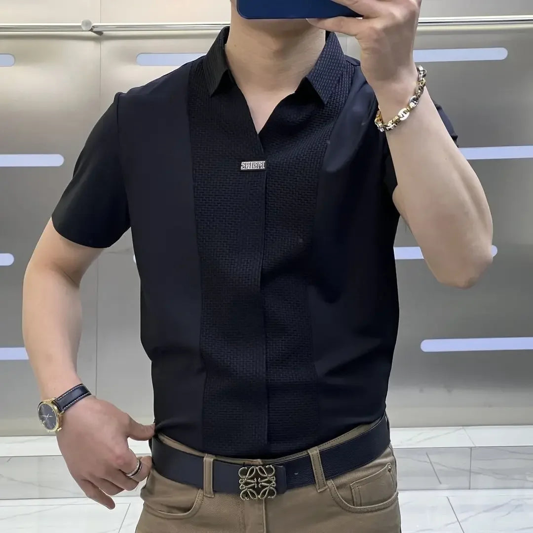 Shirts for Men Oversize Spliced