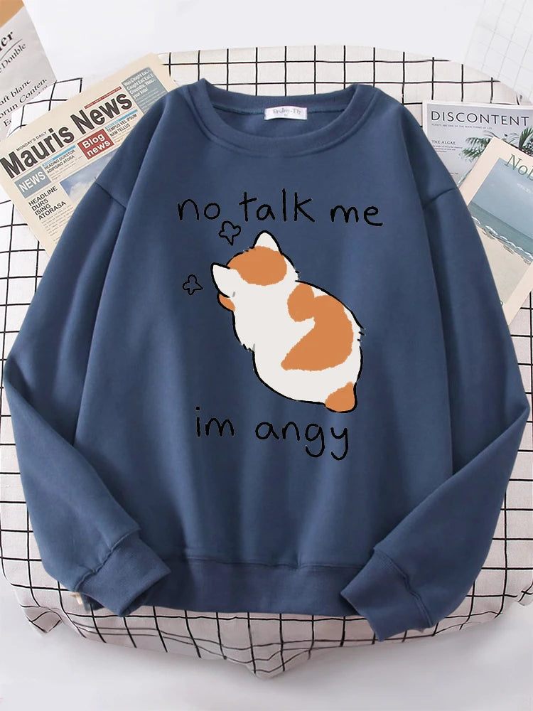 Female Sweatshirts Cat Print Top