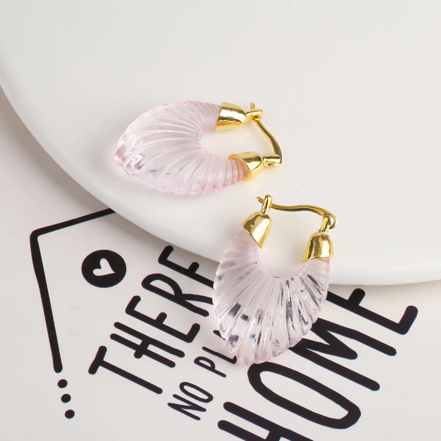 Transparent Crystal Irregular Curved Simple Earrings