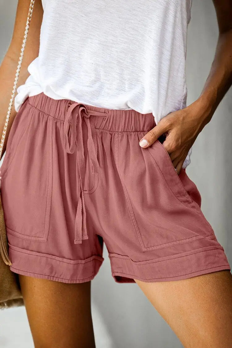 Casual Shorts for Women High Waisted Lace Up Wide Leg Pants