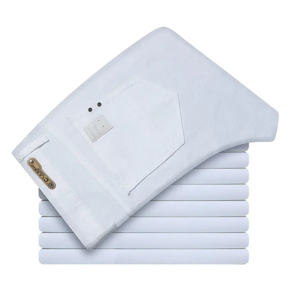 Men's White Jeans Fashion Casual Classic Style