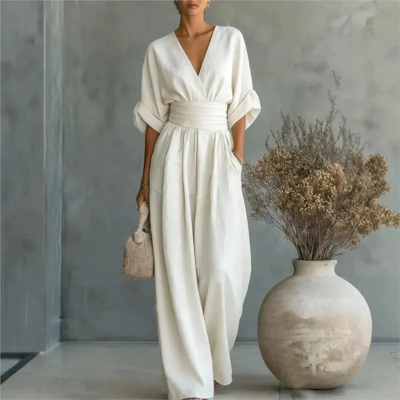 Women's Jumpsuit  High Waist V-neck  Casual Daily Business Rompers