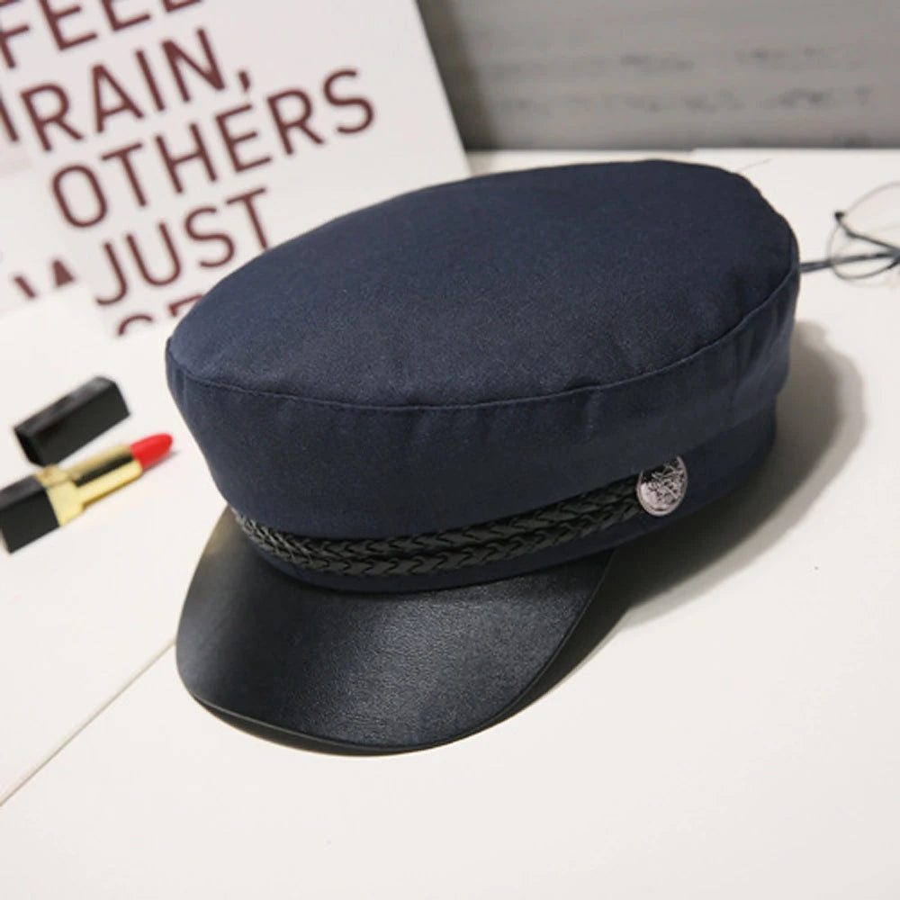 Women Men Octagonal Hat Beret Caps Sailor Hats