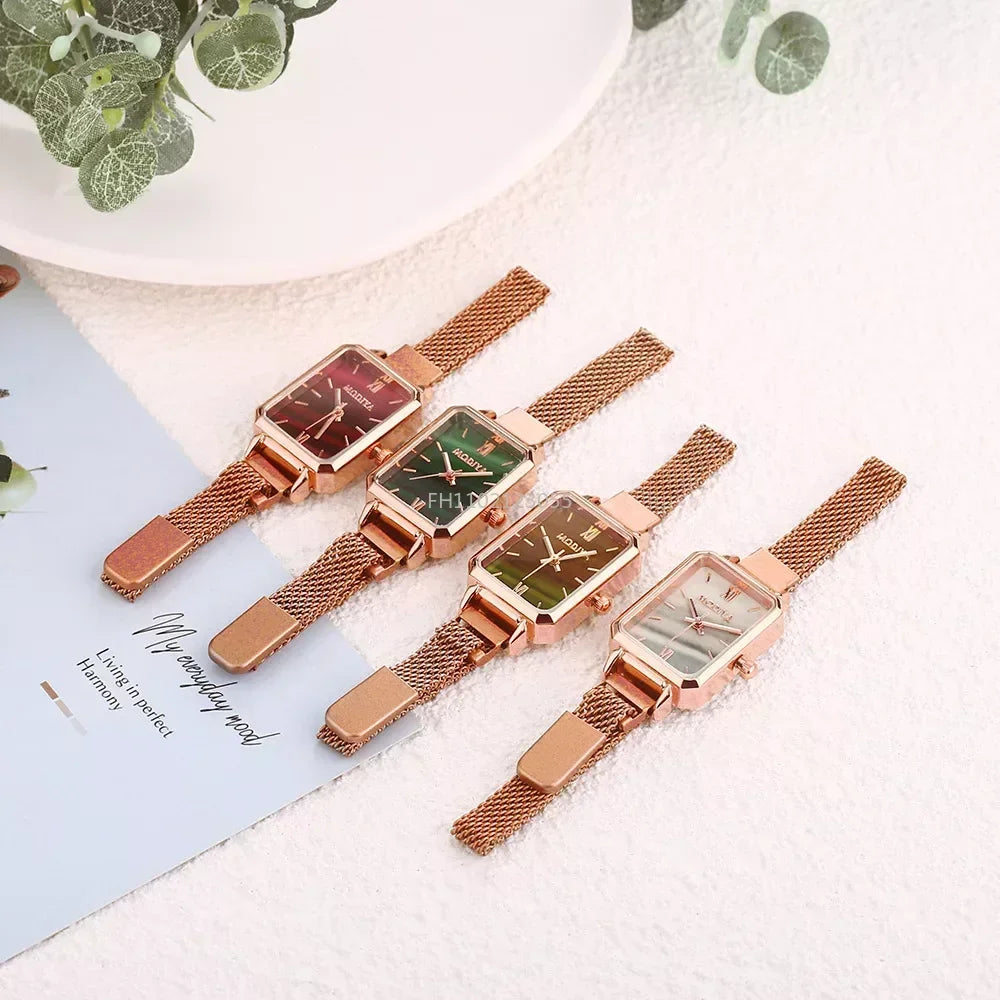 Women Watches Fashion Square Ladies Quartz Watch